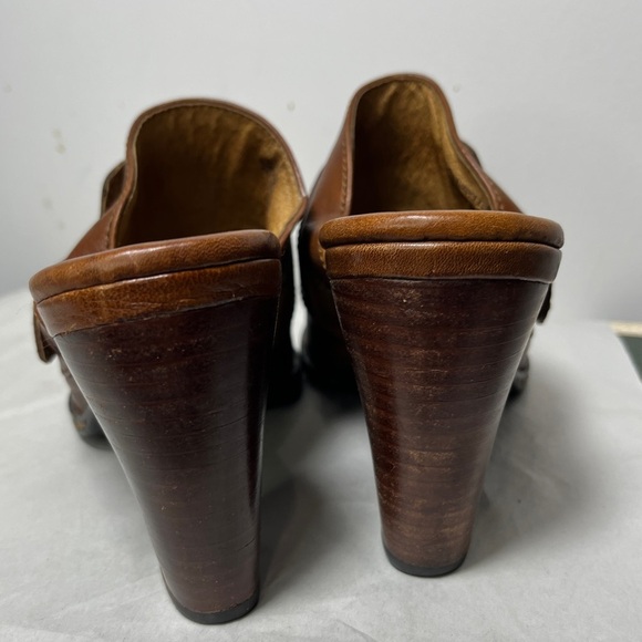 Born Leather Clog Mule Stacked Heels Sz 9  Boho Bohemian, Retro, Americana - Picture 6 of 12